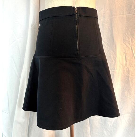 Size 4 Madewell Black Skirt Cotton Blend Fit Through the Hip With Flare Unlined - Picture 3 of 4